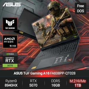 ASUS TUF A16 FA608PP-QT028 (라이젠9 8940HX/16GB/1TB/FD) 게이밍 노트북 JH