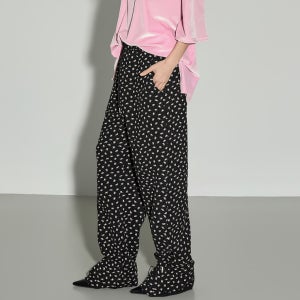 P3732 플라워 프릴 기모 팬츠