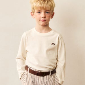 [헤지스 키즈] [KIDS] 긴팔 라운드넥 티셔츠 크림 HBTS6EK13CR