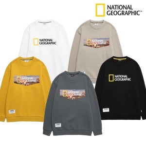 내셔널지오그래픽(정상) 폴하스 빅 로고 노기모 맨투맨 N223USW020