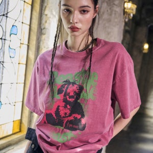 [이퓨원트] Grumpy Teddy pigment TEE dusty pink IFY4A23