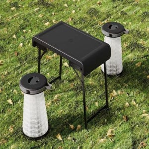 블랙 휴대용 아코디언 책상의자세트(WFHJKS6)