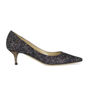 지미추 블랙 글리터 펌프스 힐