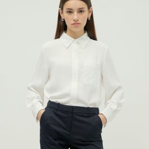 [헤지스 여성] 헤지스레이디스 아이보리 포켓 포인트 긴소매 셔츠 WSSH4DC79IV