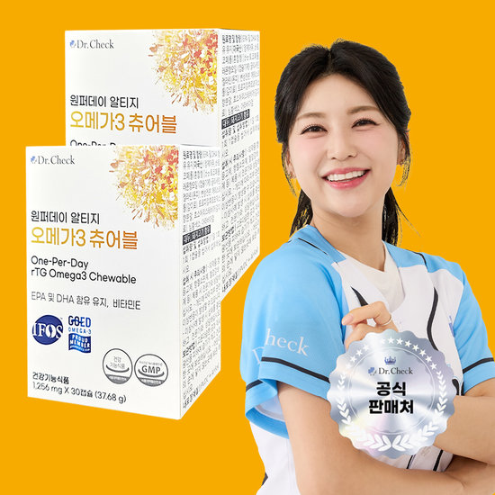 <b>닥터체크</b> 원퍼데이 알티지 오메가3 츄어블 2박스