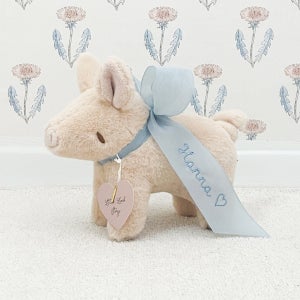 리틀램스토리 플러피 아기 돼지인형 (리본에 이름자수), 리틀램스토리