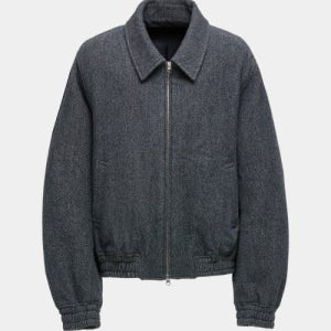 [쿠어] 버진 울 오버사이즈 짚업 블루종 (멜란지네이비) CXD4JP22K-MNV