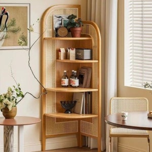 엔틱 라탄 다용도 4단 수납장01 코너 라탄 수납장01 4단 다용도