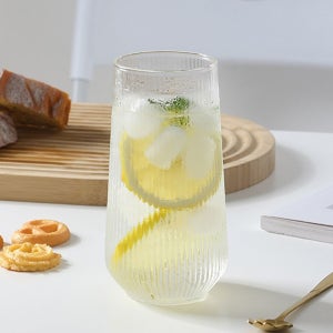 친절한탄씨 칵테일잔 플리츠 음료잔 유리컵 롱 음료잔 칵테일잔 플리츠