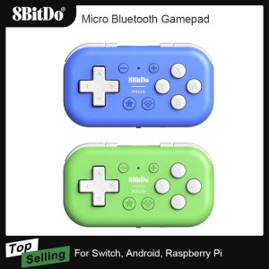 스위치, 안드로이드 및 라즈베리 파이용 8BitDo 마이크로 블루투스 게임패드 미니 게임 컨트롤러, 키보드 모드 지원