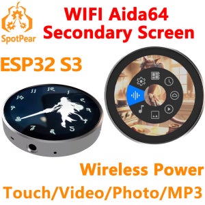 DeepSeek AI 음성 채팅 상자 EPS32-S3 1.8 인치 원형 LCD 디스플레이 터치 WIFI AIDA64 보조 화면/비디오 MP3/사진