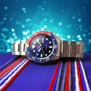 세이코 5 다이버 메탈 남자 시계 오토매틱 데이데이트 선레이 펩시