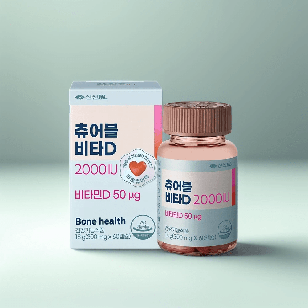 신신제약 츄어블 비타D 2000IU 60캡슐, 2개