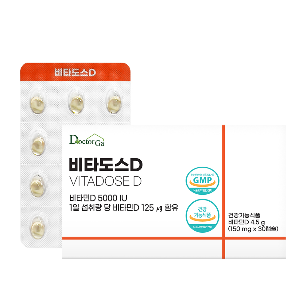 닥터가 비타도스D <b>비타민D</b> 5000IU 고함량 30캡슐, 1개