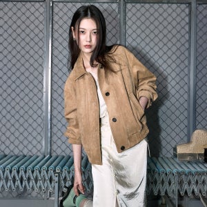구호플러스 Faux Suede Button-Up Jacket KE613ZM01A