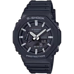 카시오 G-Shock GA-2100 시리즈 아날로그-디지털 블랙 레진 시계 48.5mm - GA2100-1A 135046