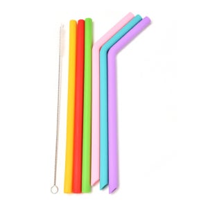 홈애니 실리콘빨대 30.5cm 6p set+세척솔