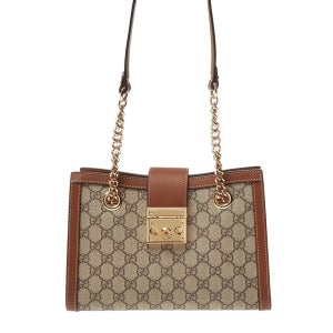 구찌 슈프림 스몰 패드락 크로스백 브라운 498156 KHNKG 8534 Conti Padlock Gg 숄더 백 498156KHNKG8534