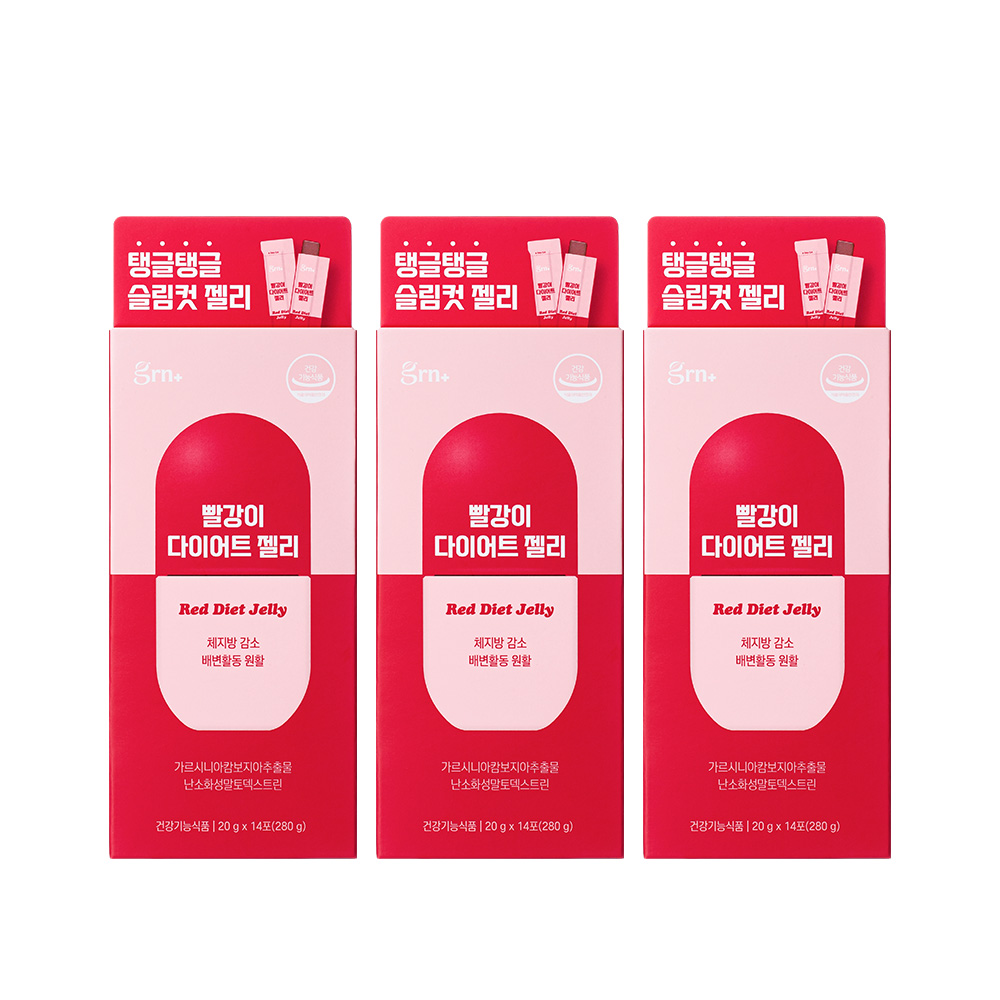 GRN 빨강이 다이어트 젤리 <b>탄수화물</b>컷팅제 가르시니아 쾌변 식이섬유 14포 3개