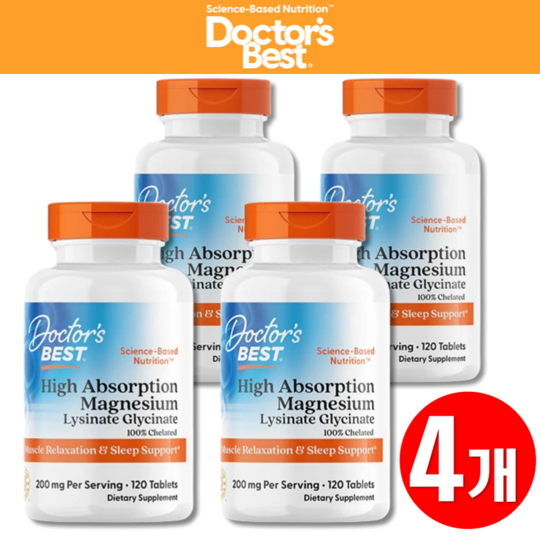 닥터스베스트 킬레이트 마그네슘 200mg 120캡슐, 4개