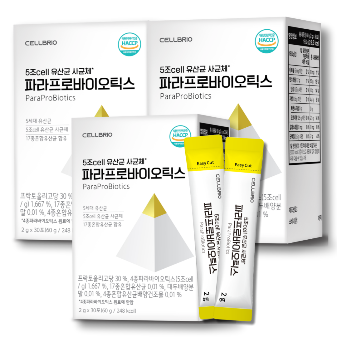 셀브리오 5세대 4조 사균체 유산균 파라프로바이오틱스 30포, 3개