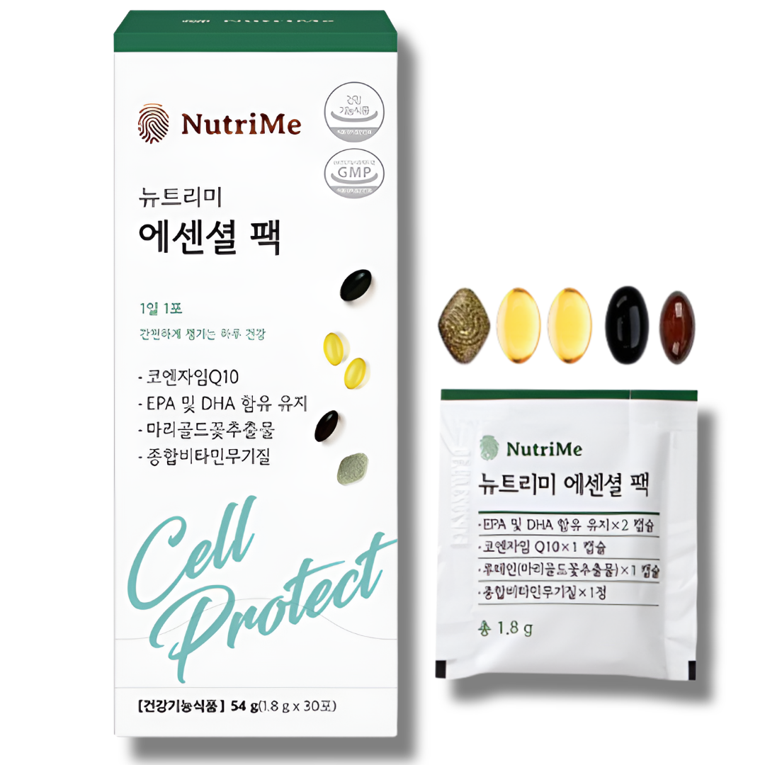 <b>뉴트</b>리미 에센셜팩 올인원 <b>멀티</b>팩 <b>멀티</b>비타민 <b>미네랄</b> 코큐텐 루테인 오메가3 하루한팩 종합 영양제  1개  150정