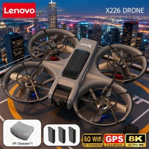 레노버 X226 VR 드론 8K 항공 HD 듀얼 카메라 지능형 장애물 회피 5G WIFI 브러시리스 모터 GPS 전용 VR 드론