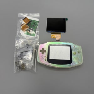 2025 GBA IPS 고휘도 LCD 화면 및 쉘 키트, 게임보이 어드밴스 GBA용, 3.0 인치 IPS LCD, 컷 쉘 필요 없음, 쉬운 설치