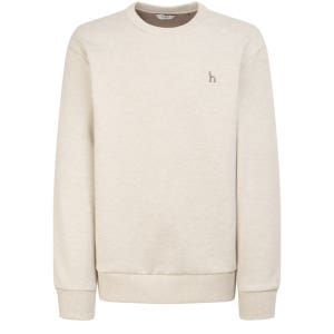 [헤지스 남성] 베이지 멜란지 면혼방 맨투맨티셔츠 HZTS6A102I2