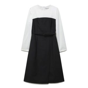 나이스클랍 허리 벨티드 블록 원피스  A254PWOA03