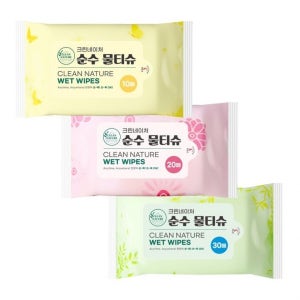 크린네이처 순수3종 물티슈 30매 언제 어디서나 한장씩 쏘 옥 쓰 윽 OKJ7