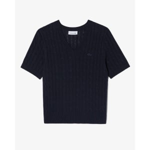 [라코스테] 여성 케이블 반팔 브이넥 스웨터 AF350E-55G 166