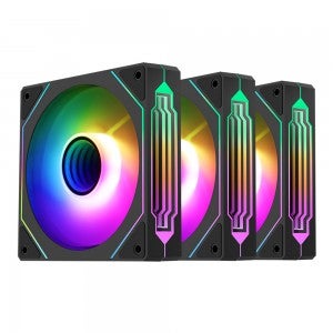 Segotep NR12 ARGB PWM 리버스 (3팩, 블랙)