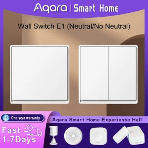 기존 Aqara 벽 스위치 E1 버전 Xiaomi Mi Home Homekit 용 스마트 무선 키 Zigbee 3.0 전등 스위치 와이어/중립 없음