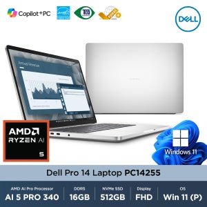 델 Dell Pro 14 PC14255 AMD Ryzen AI 5 340 16GB 512GB Win11Pro 14인치 FHD+ 비즈니스 노트북