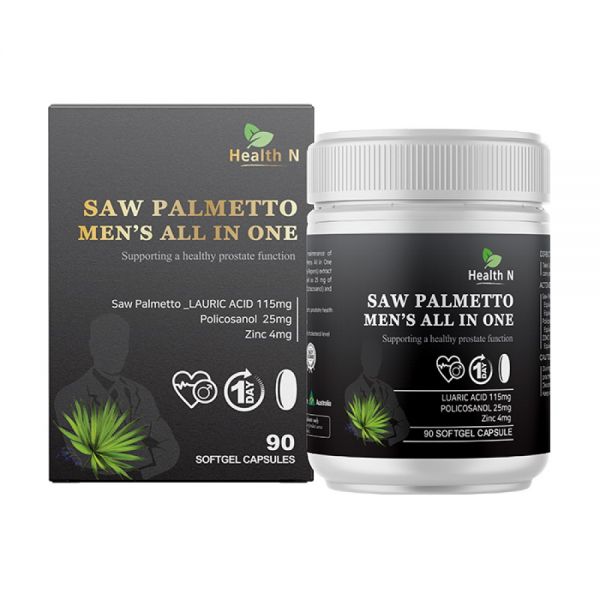 헬스엔 <b>Saw Palmetto</b> 옥타코사놀 맨즈 올인원 쏘팔메토 90캡슐, 1개