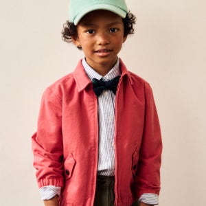 [헤지스 키즈] 핑크 로고자수 면 점퍼 HBJU6EK30P2