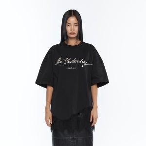 [와이씨에이치] LACE CONTRAST T-SHIRT (W25TS11091BK)