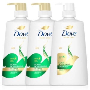 도브 대용량 뉴트리티브 스칼프 너리싱 샴푸린스 샴푸 680ml 2개+컨디셔너 660ml 1개