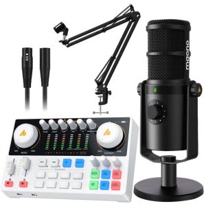 마오노 캐스터 AME2 Gen2 + PD400X 오디오 믹서 블루투스 인터페이스 XLR USB 다이나믹 마이크 스탠드 화이트 패키지1