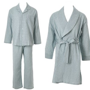 [롯데백화점] 와코루 부드럽고 촉감이 좋은 면선염 체크 남성 파자마+로브가운(WPA2513MWRB2513M) LE1220871009