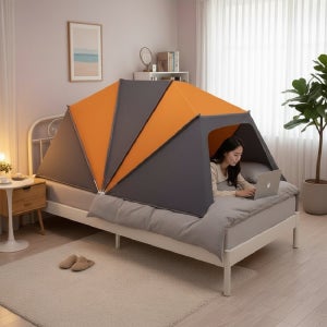 1인용 원터치 난방텐트 보온 암막 침대텐트