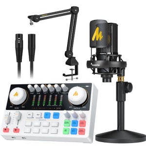 마오노 캐스터 AME2 Gen2 + PM500 오디오 믹서 블루투스 오디오 인터페이스 마이크 스탠드 화이트 올인원 패키지2
