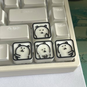 4Keys 만화 곰 키캡 3D 프린트 키캡 귀여운 맞춤형 화살표 키 캡 게임용 기계식 키보드 액세서리