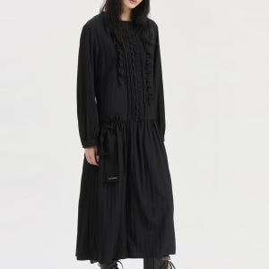 [럭키슈에뜨]Frill Point Round long Dress (black) 블랙 LFDAS26210BKX