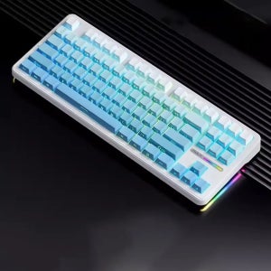 AULA F87 Pro 독거미 타란튤라 회목축 그레이축 V4 무선 기계식 키보드 3가지 모드 RGB 저소음 라이트블루