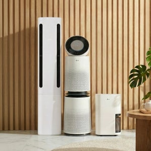 LG 퓨리케어 AI 360 공기청정기 + LG 휘센 오브제컬렉션 제습기 + LG 휘센 오브제컬렉션 쿨 에어컨 2in1 (AS285DWWC + DQ214MEGA + FQ17FC1EC
