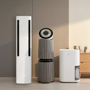 LG 퓨리케어 AI 360 공기청정기 + LG 휘센 오브제컬렉션 제습기 + LG 휘센 오브제컬렉션 쿨 에어컨 2in1 (AS335NSAC + DQ214MEGA + FQ17FC1EC
