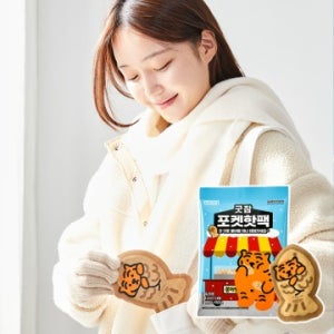 동국제약 굿잠 굿잠 포켓핫팩 무직타이거 콜라보 10매입 / 휴대용 미니 핫팩 대용량 일회용 손난로 붕어빵 모양