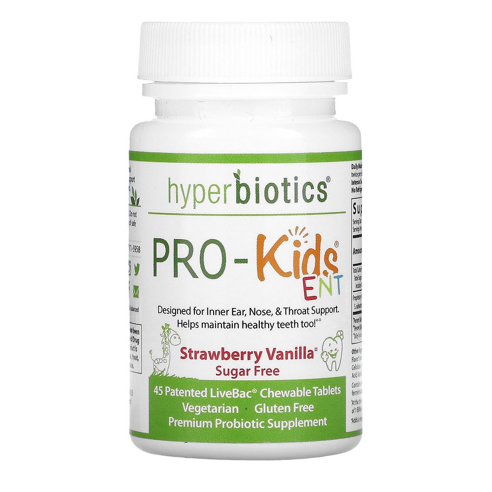 Hyperbiotics <b>PRO</b> Kids <b>ENT</b> <b>키즈</b>유산균 45정